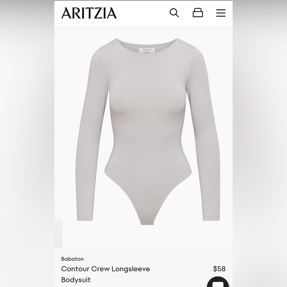 Aritzia Tops - 🖤❤️ Aritzia Babaton Contour Long Sleeve Bodysuit NWT 🏷️ *Opal Grey* Size XS